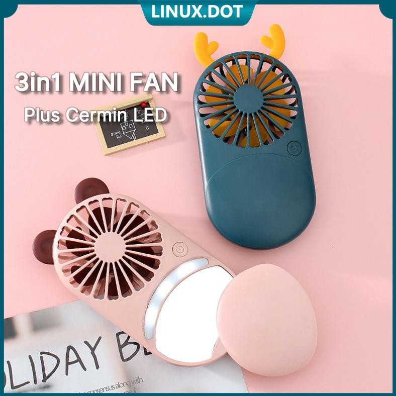 PORTABLE MINI FAN BEAUTY MIRROR FAN WITH BRACKET USB FAN COD