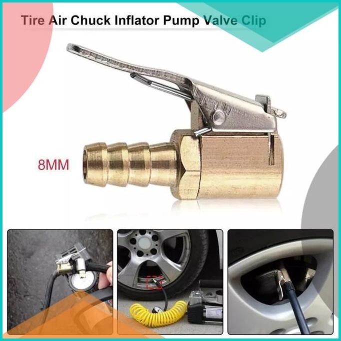 Adaptor Selang Pompa Angin Ban Mobil Motor Adapter Inflator Quick Clip