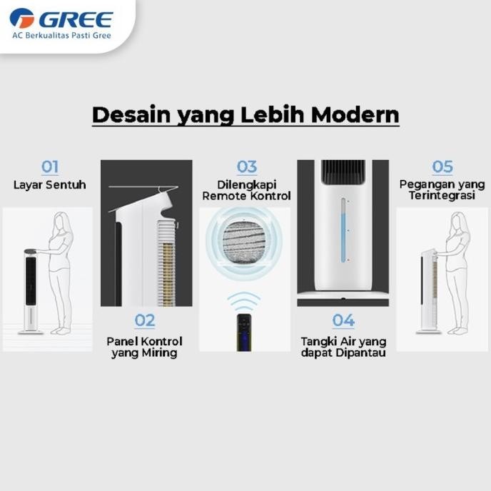 

GREE Tower Fan Air Cooler - Kapasitas 4 Liter - Model GTA-ACOOL4 P88L