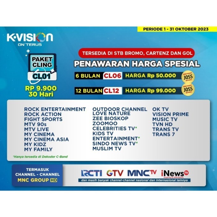 Promo K Vision Paket Cling 1 Tahun Mnc .