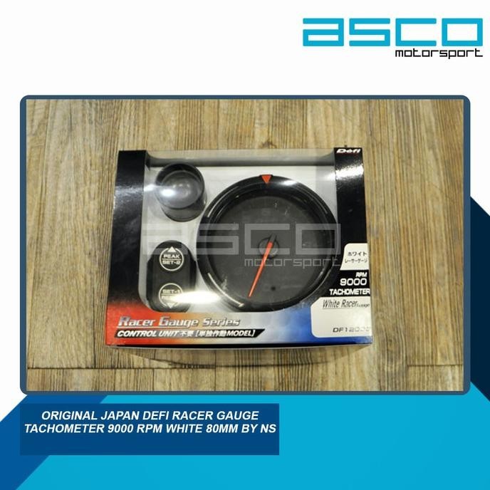 Original Japan Defi Racer Gauge Tachometer 9000 RPM White 80mm By NS