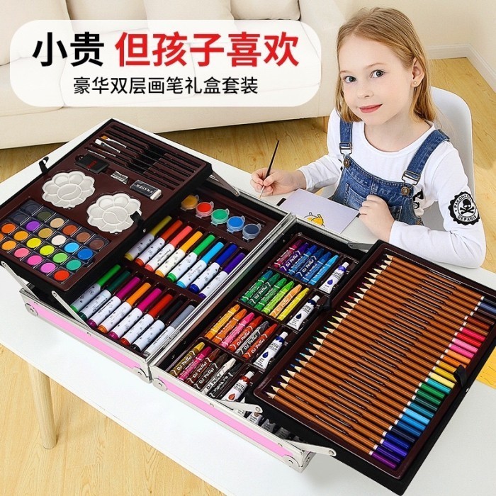 

Alat Lukis Set 208Pcs Crayon Oil Paste Pensil Warna Pensil Warna Cair