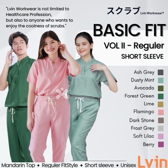Lvin Mandarin Collar Baju OKA Reguler Fit/ Baju Jaga / Set Baju Dokter