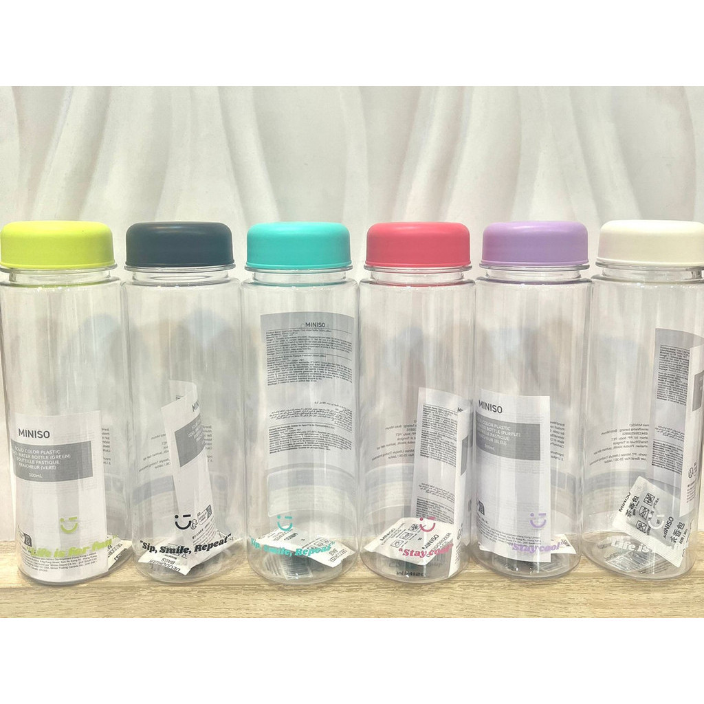 Original Miniso Solid Color Plastic Cool Water Bottle Botol Air Botol Miniso Botol Minum Miniso