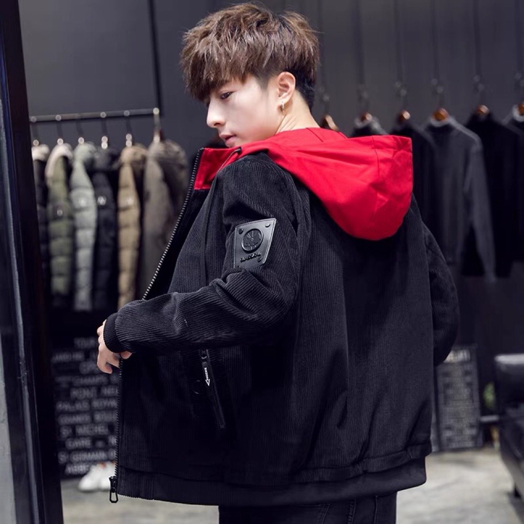 jaket denim/casual/pria/retro/vintege/coat/Men2023New Korean Fashion All-Matching Corduroy