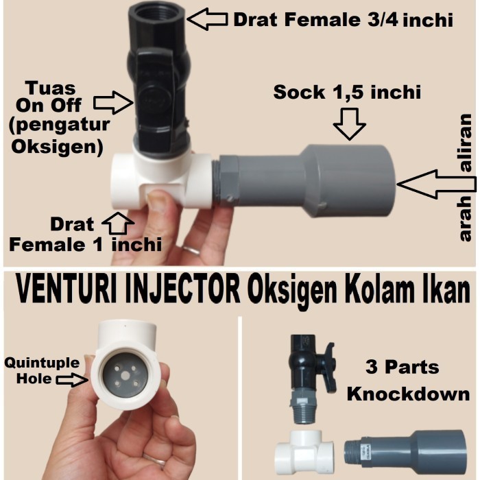 VENTURI INJECTOR OKSIGEN KOLAM IKAN 1,5 inchi