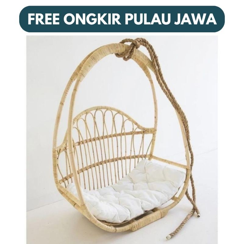 (GRATIS ONGKIR) AYUNAN ROTAN ALAMI SUMMER (untuk dewasa) RATTAN HANGING CHAIR By Minimalis Rotan
