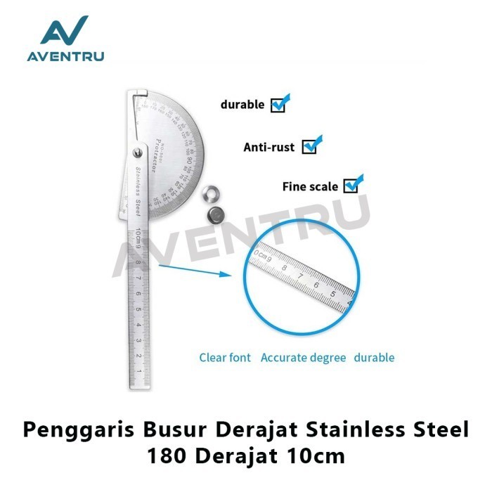 

Penggaris Busur Derajat Stainless Combi Protractor Alat Ukur Sudut