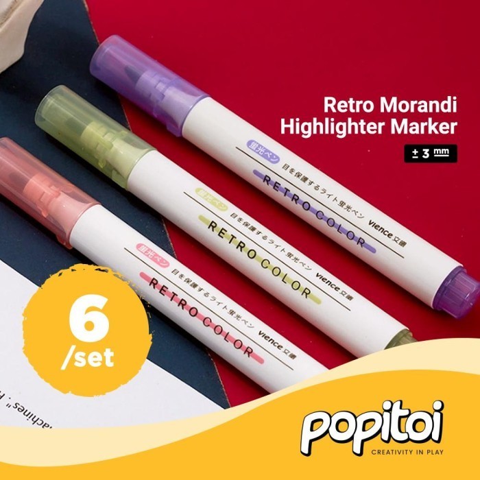 

Retro Morandi Highlighter Marker (Set Of 6)