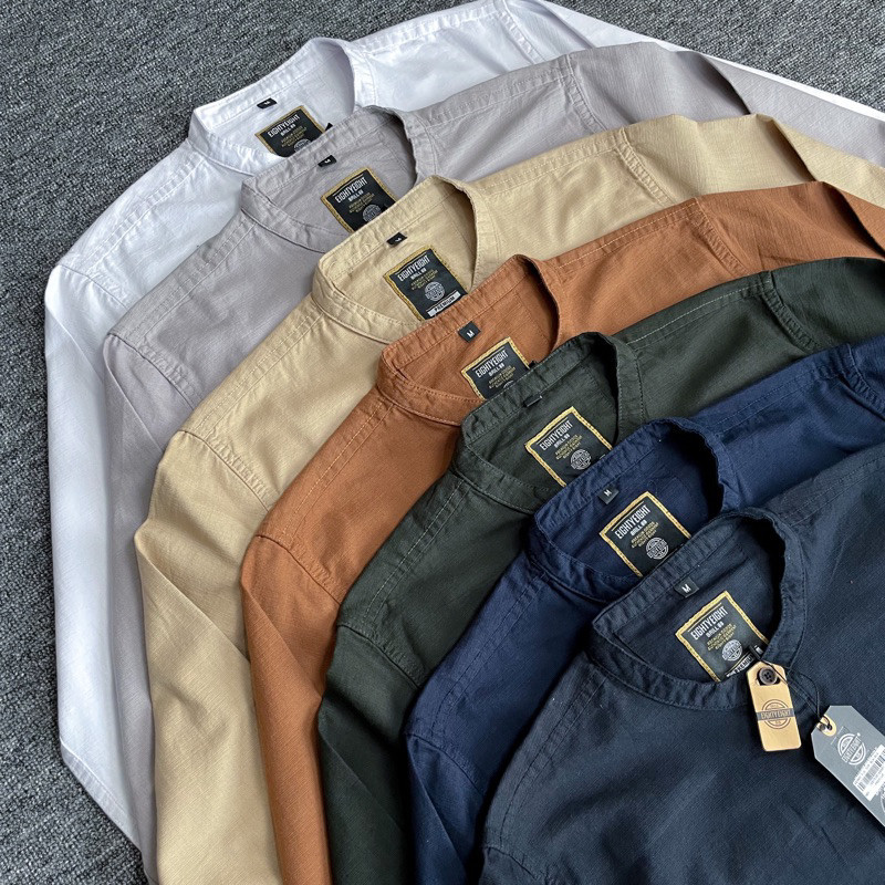 Promo Mega Sale 4.4 // Kemeja Koko Polos Pria Lengan Panjang Casual Brill Eighty Eight