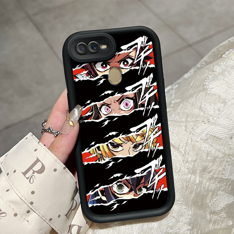 Casing Hp OPPO A7 OPPO A5s OPPO A12 OPPO A12S A11k Case lembut ganda Softcase pola mata karakter Ani
