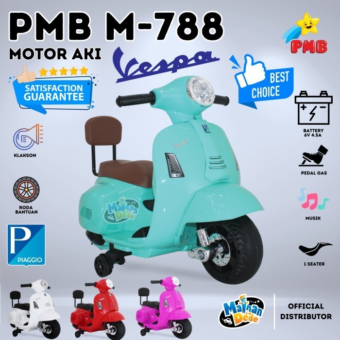 Mainan Motor Aki Anak PMB 788 M788 M-788 / PMB 399 BOX VESPA LISENSI