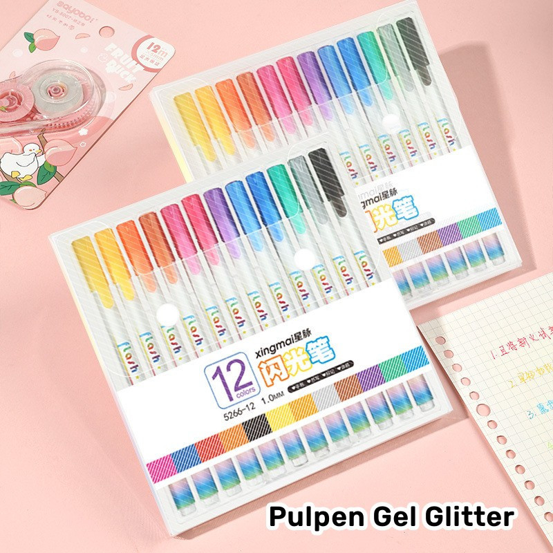 

FREE SHIPPING / READY BALI GLITTER PEN SET 12/18 WARNA METALIC PULPEN GEL WARNA WARNI NEON COLORFUL PEN ART BOLPEN GOLD SILVER PENA GLITTER ALAT TULIS SEKOLAH KANTOR PELAJAR SCRAPBOOK JURNAL DIARY AESTHETIC CRAFT DIY