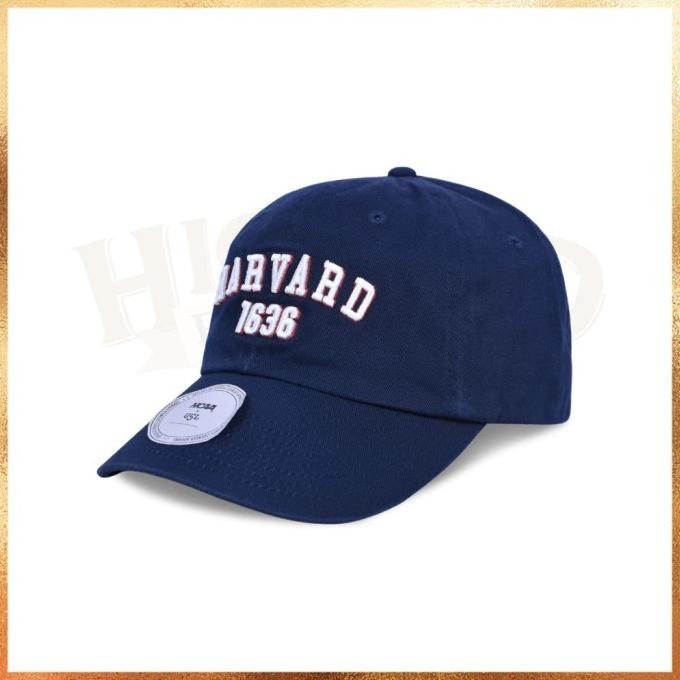 Diskon Murah  Topi Harvard University NCAA Navy Dad Cap 100% Original