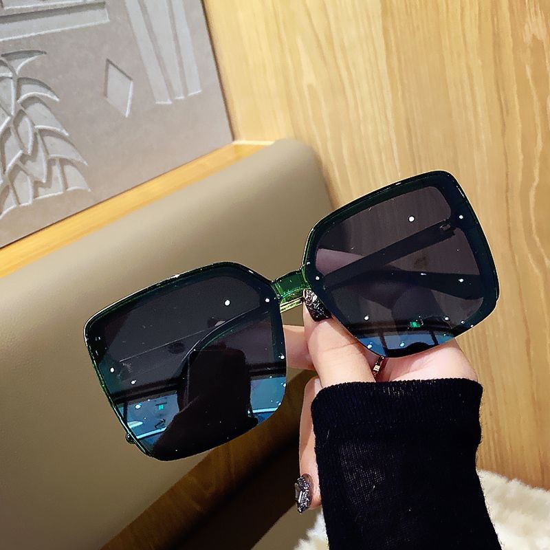 Kacamata Hitam Persegi Gaya Korea Wanita, Kacamata Gaya Jaring Merah