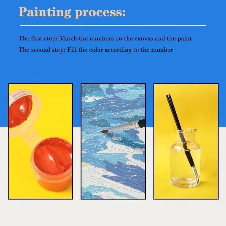 

h-4 DIY Painting Canvas Paint By Number kit Lukisan 40x50cm Viral