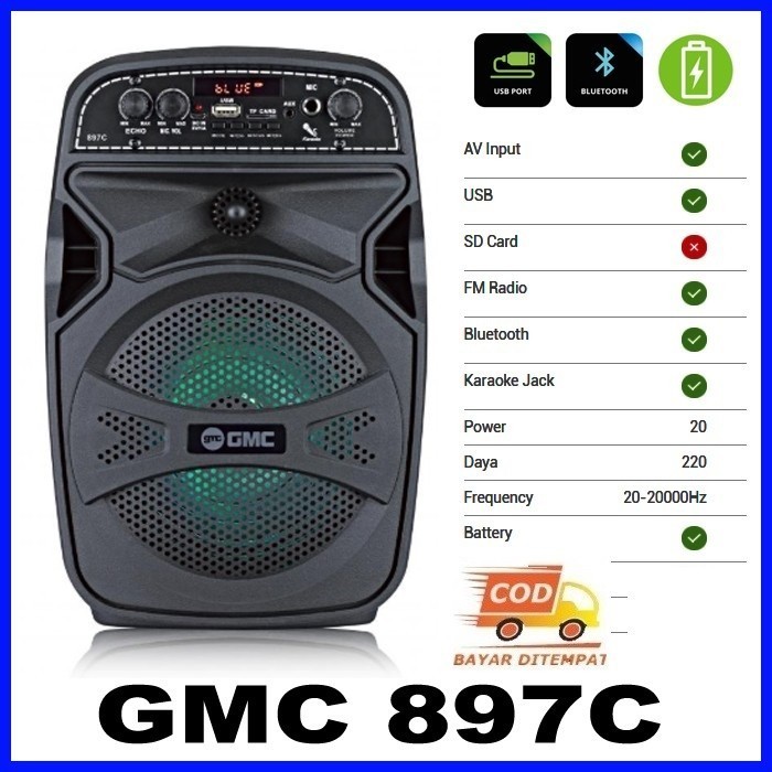Speker Bluetooth Gmc 897C New El Exstra Bass Sound