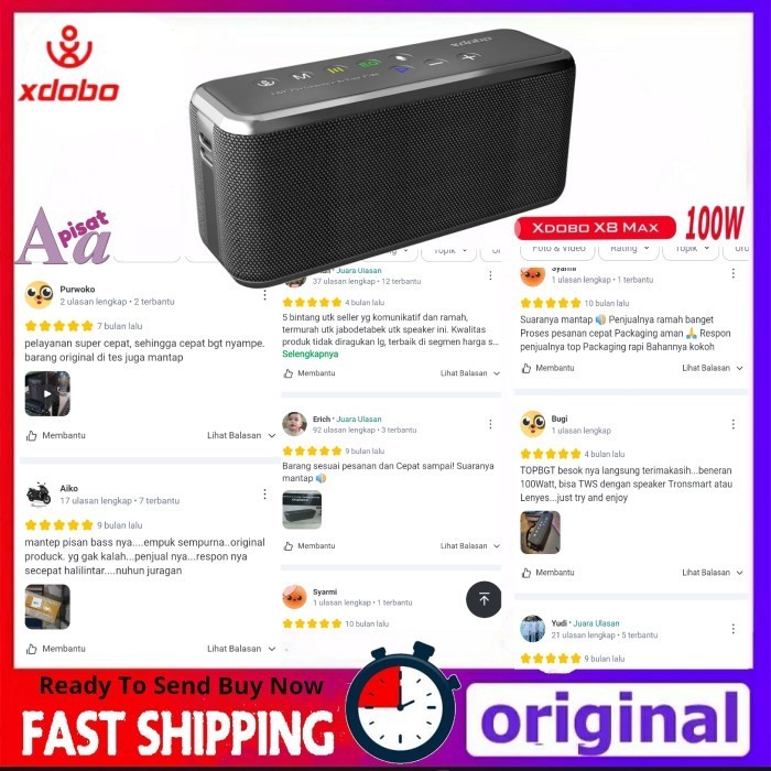 Speaker Bluetooth Wireless Xdobo X8 Max 100W Subwoofer