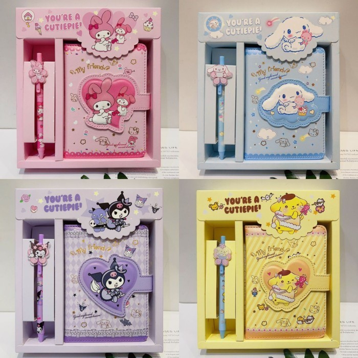 

SALE Notebook 2in 1 Buku Tulis Anak Sanrio Magnet Buku Memo dan Pen Kuromi