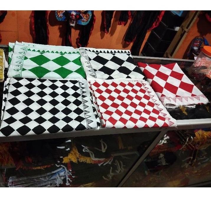 Terbaru Jarik Poleng Bali 2 Warna Utuh Werkudoro Asli / Sarung Bali / Udeng Bali / Barongan / Reog /
