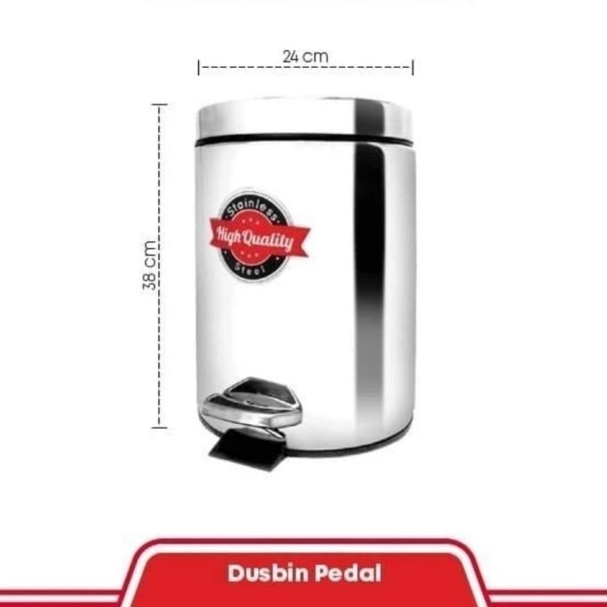 TEMPAT SAMPAH INJAK STAINLESS 12 LITER  MASPION/TONG SAMPAH INJAK  CDS