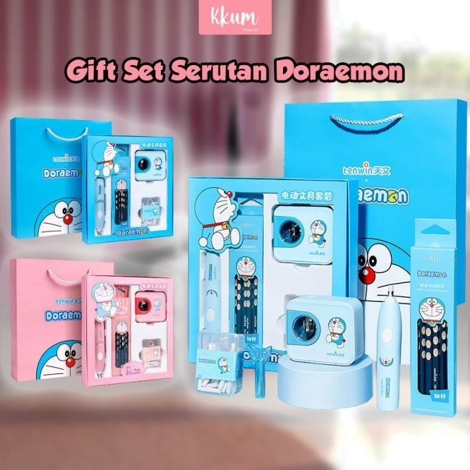 

5 in 1 Electric Stationery Doraemon/ Perlengkapan alat tulis elektrik MJS03