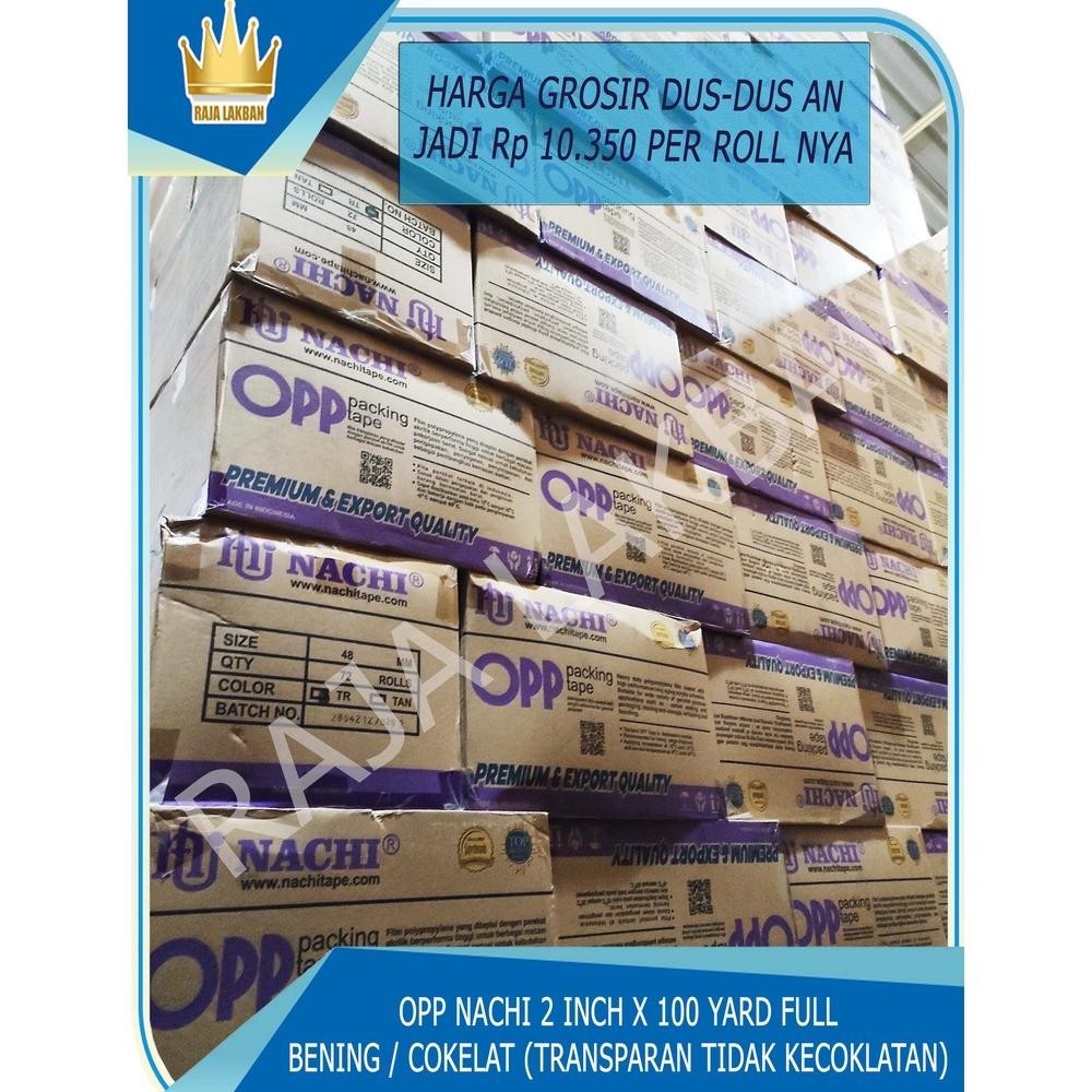 

Banyak Promooo !!! Lakban / Plakban Opp Nachi Tape 2 Inch X 100 Yard Full - Per Dus