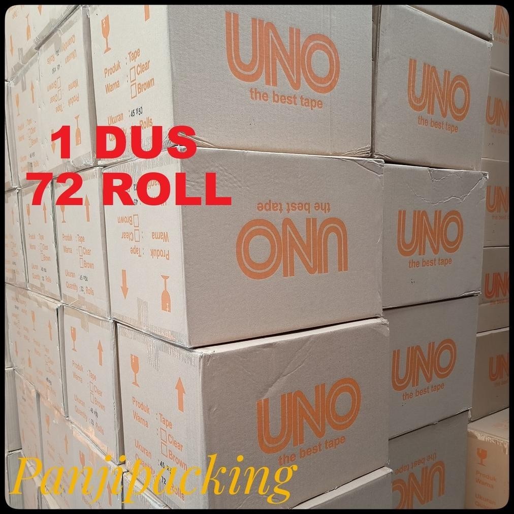 

Banyak Diskon!!! Lakban Bening Coklat 48Mm X 90 Yard 1 Dus Isi 72 Roll Uno Solatip Box