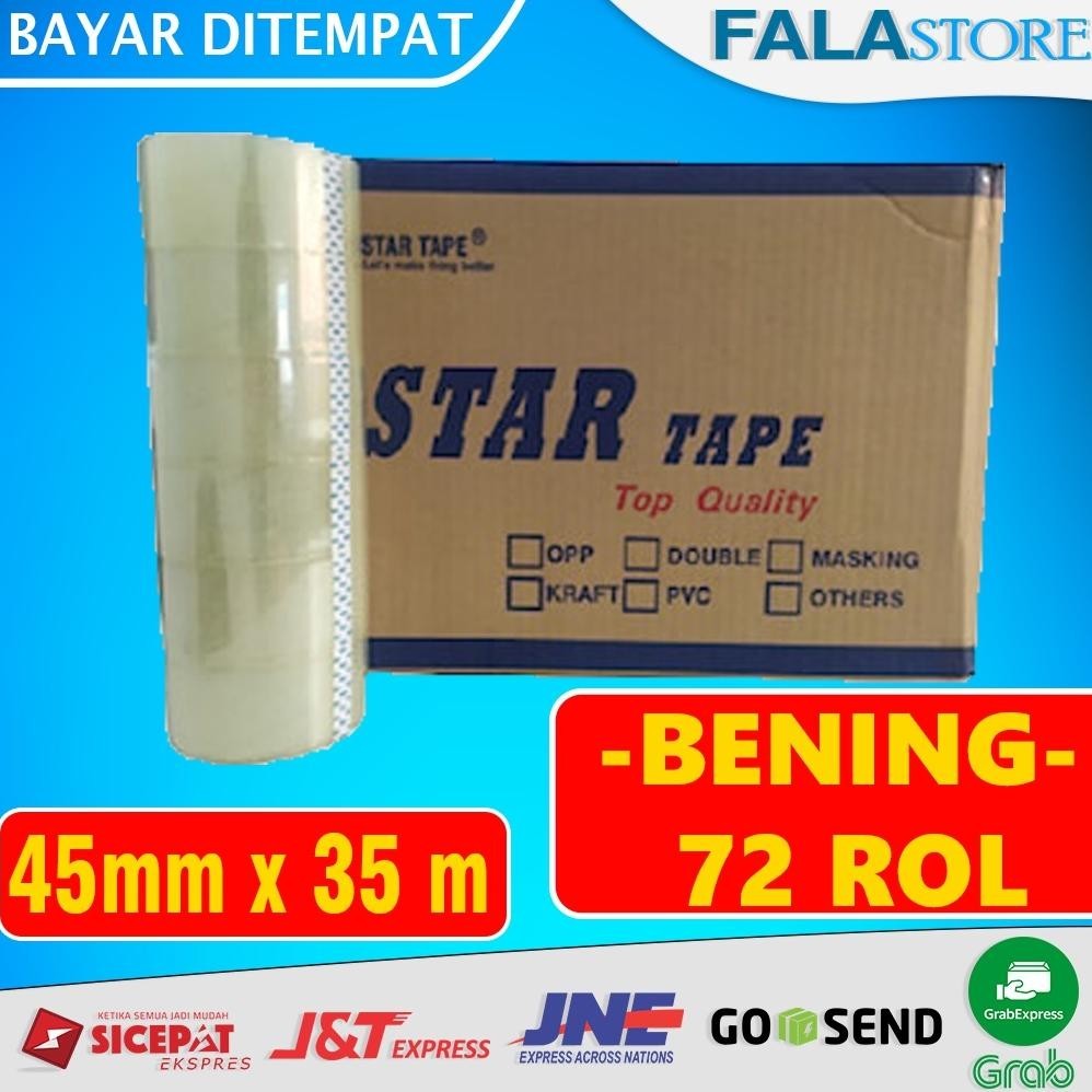 

Lagi Promooo !!! Solasi Isolasi Solatip Solatif Lakban Bening Coklat Fragile Star Tape Kuat 4,5Cm X 35M 1 Dus Isi 72 Pcs