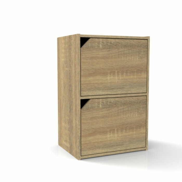 RAK LEMARI SERBAGUNA / RAK BUKU PINTU MINIMALIS / RAK BUKU SUSUN 2