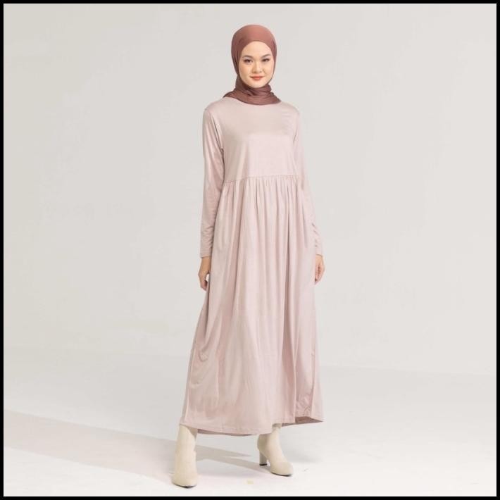 DISKON) Inner Dress Muslim Dauky Inner Dress Laudya Gamis Polos bahan kaos Silahkan diorder