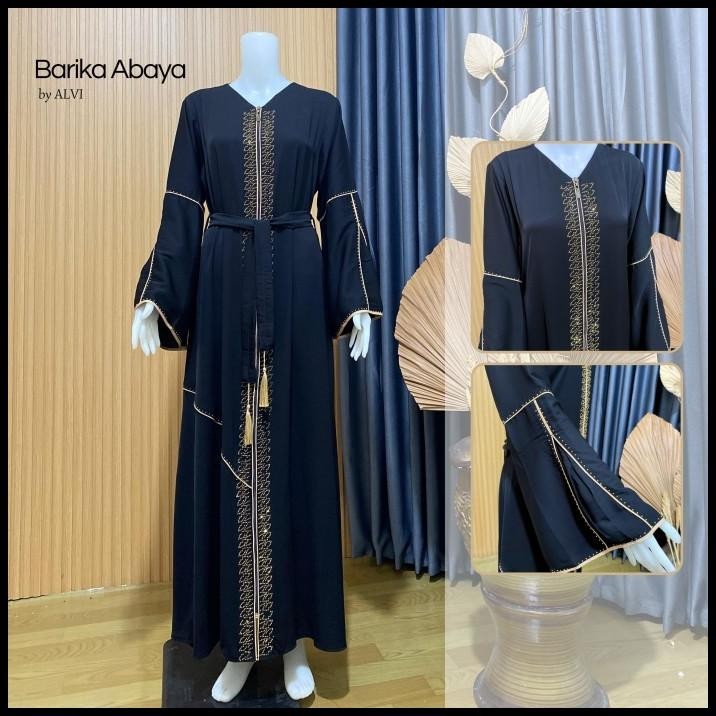 (PROMO) Gamis Arab Hitam/Abaya Arab mewah bahan fursan 08 Silahkan diorder