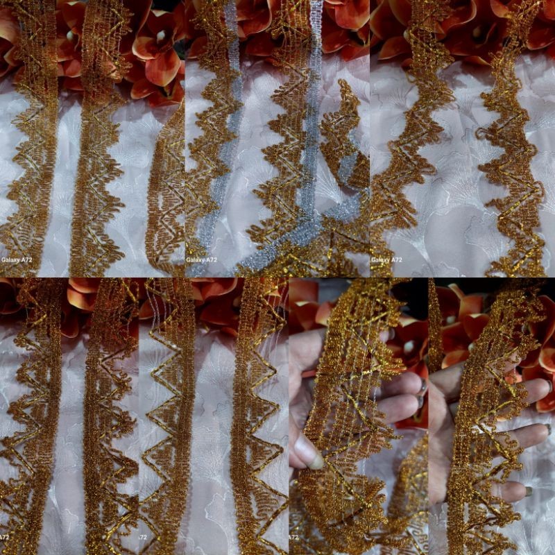 renda gold pingir premium lebar 5cm panjang 10yart