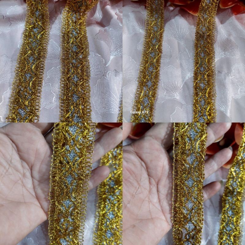 renda gold premium lebar 4cm panjang 10yart harga 65000
