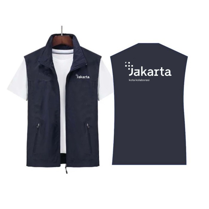 Calaca - Rompi / Vest Jakarta Kota Kolaborasi Bordir Warna Biru Dongker