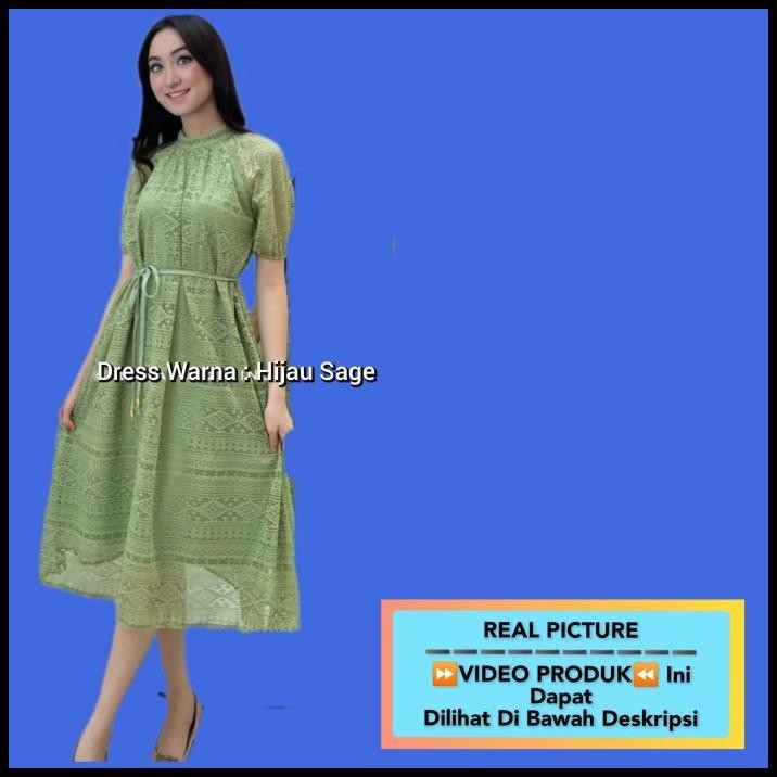 Diskon Dress Wanita Korea Malina Baju Gaun Natal Pesta Modern Hijau Sage Silahkan Diorder