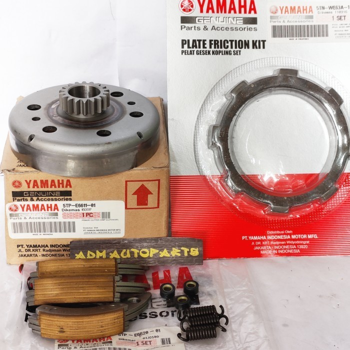 Lonceng 18T+Kampas Kopling+Ganda+Karet Ganda Jupiter Z Vega R New Ori