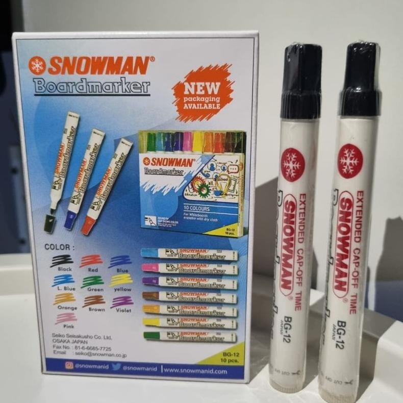 

SPIDOL WHITEBOARD SNOWMAN BG-12 (12 PCS) HITAM BARU