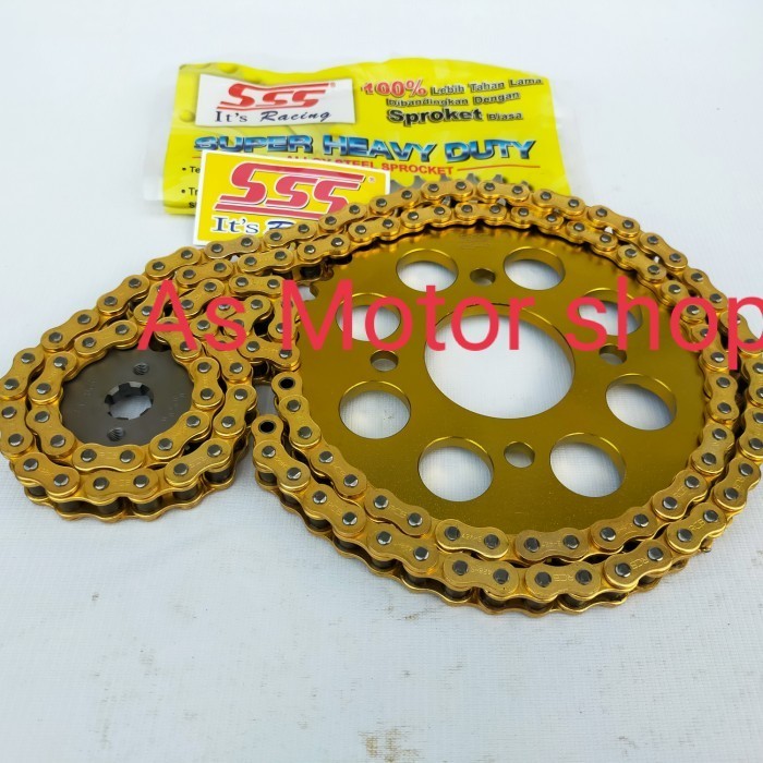 Gear Set Sss 428H Rantai Gold Cb150R Megapro Tiger Verza Cbr150R