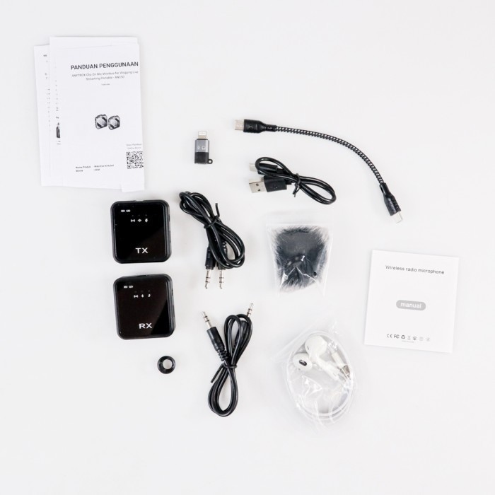 Clip On Mic Wireless For Vlogging Live Streaming Youtube Portable