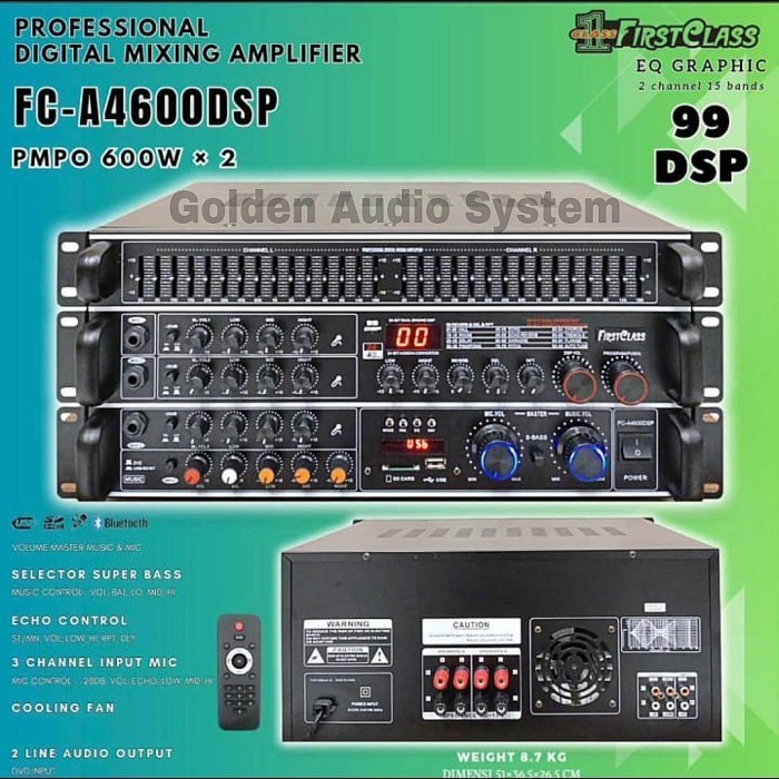 Power Amplifier Firstclass Fc A4600 Dsp Bluetooth,Usb,Sd Card Fca 4600