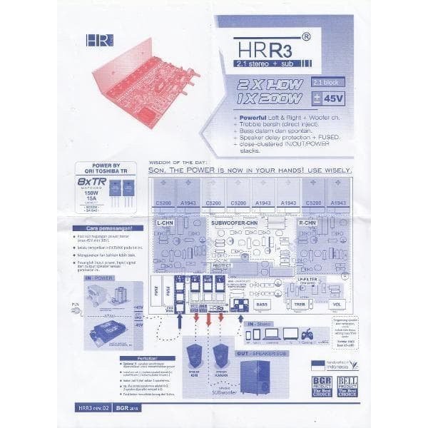 Kit Power Active Amplifier Hrr3 2.1 Bell Bgr