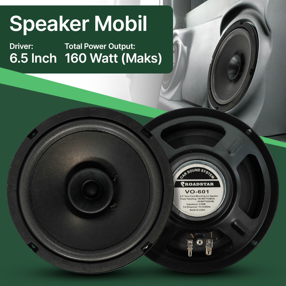 R3S Roadstar Speaker Subwoofer Mobil Hifi 6.5inch 160w 1 Pcs - Vo-601 - Black R3WS