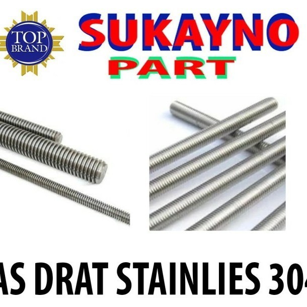 AS DRAT / LONG DRAT STAINLESS 304 ( 1METER), M5, M6, M8, M10, M12 -M24