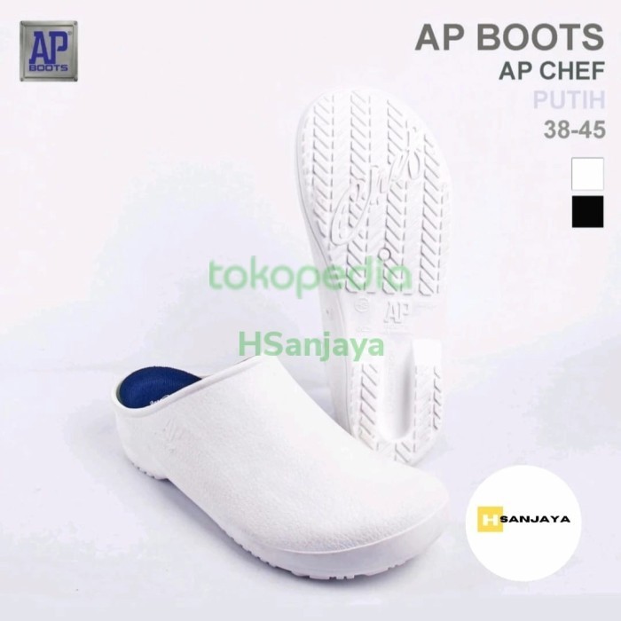 Sepatu Sendal Chef Ap Pria Wanita / Sepatu Dapur Murah Meriah Putih