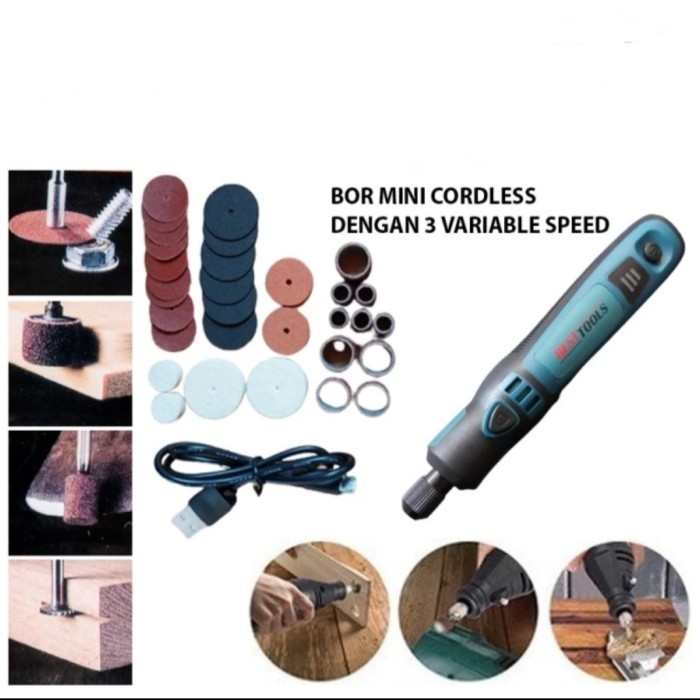 Cordless Mini Grinder Tuner Fullset/Mini Grinder Ukir Multifungsi