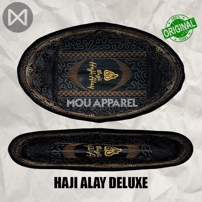 Peci Songkok HAJI ALAY DELUXE AC NON AC Tinggi 7 8 9 10 Hitam ORIGINAL