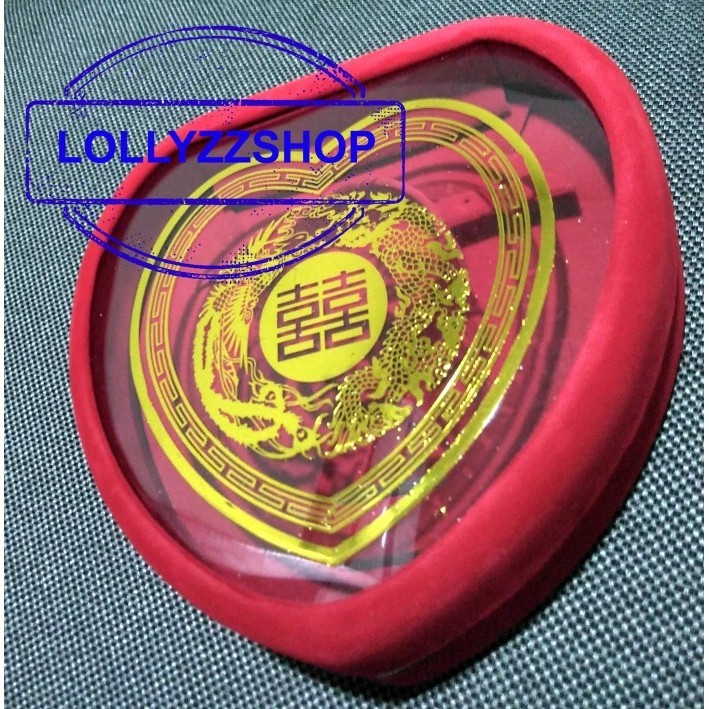 Ready KOTAK PERHIASAN / LAMARAN JUMBO BENING TULISAN LIST KUNING