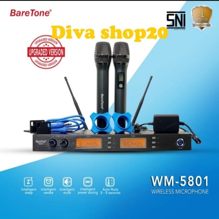 Mic Microphone Wireles Baretone Wm5801 Baretone Wm 5801 Original