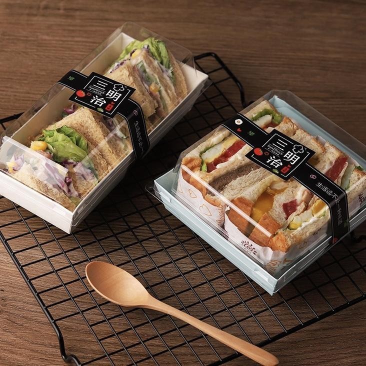

ryu-56 [10 PCS] Dessert Box Tahan Panas Oven Mika Kotak Mochi Box / Cake Case Paper Box Cookies Box Kotak Roti Burger Hotdog Premium